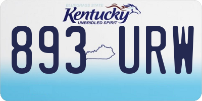 KY license plate 893URW