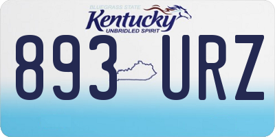 KY license plate 893URZ