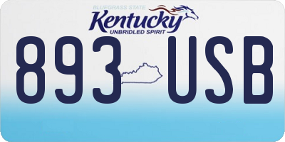 KY license plate 893USB