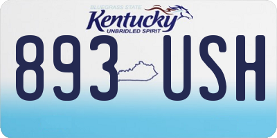 KY license plate 893USH