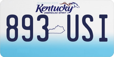 KY license plate 893USI