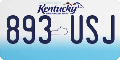 KY license plate 893USJ