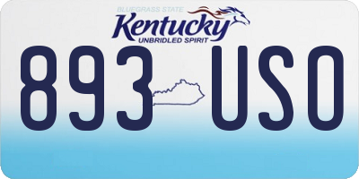 KY license plate 893USO
