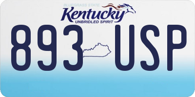 KY license plate 893USP