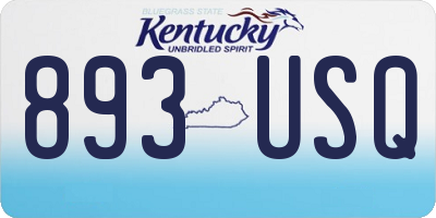 KY license plate 893USQ