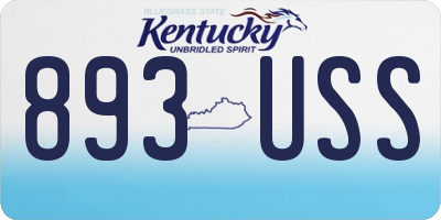 KY license plate 893USS