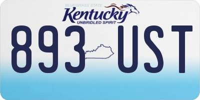 KY license plate 893UST