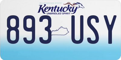 KY license plate 893USY