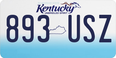 KY license plate 893USZ