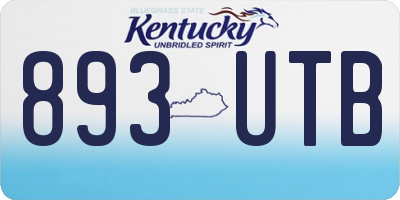 KY license plate 893UTB
