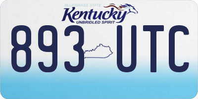KY license plate 893UTC