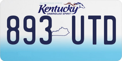 KY license plate 893UTD