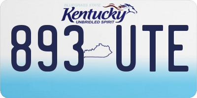 KY license plate 893UTE