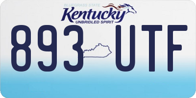 KY license plate 893UTF