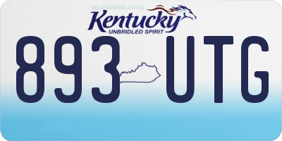 KY license plate 893UTG