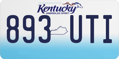 KY license plate 893UTI