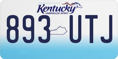 KY license plate 893UTJ