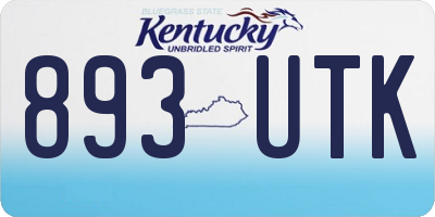 KY license plate 893UTK