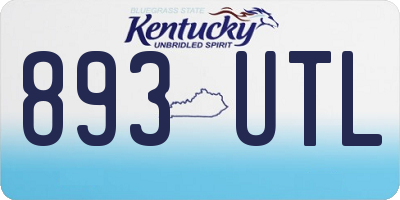 KY license plate 893UTL