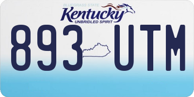 KY license plate 893UTM