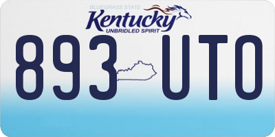 KY license plate 893UTO