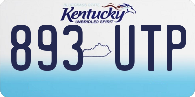 KY license plate 893UTP