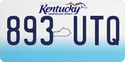 KY license plate 893UTQ