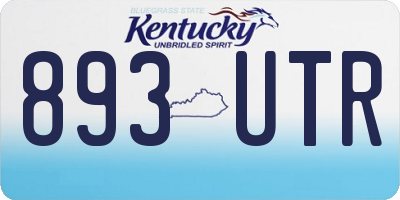 KY license plate 893UTR