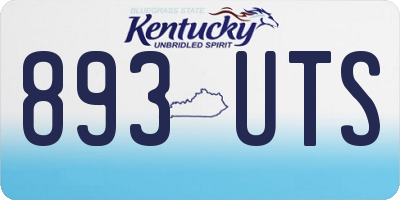 KY license plate 893UTS