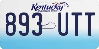 KY license plate 893UTT