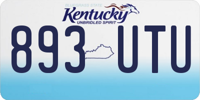KY license plate 893UTU