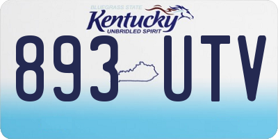 KY license plate 893UTV