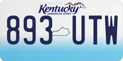 KY license plate 893UTW