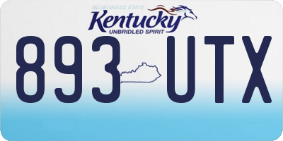 KY license plate 893UTX