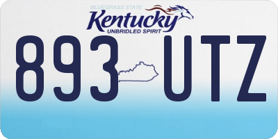 KY license plate 893UTZ