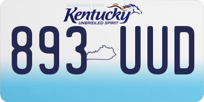 KY license plate 893UUD