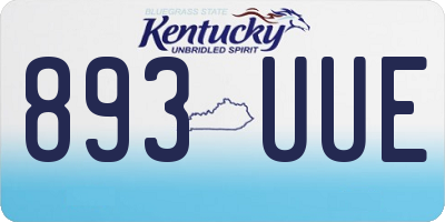 KY license plate 893UUE