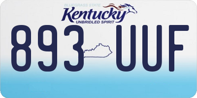 KY license plate 893UUF