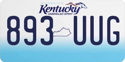 KY license plate 893UUG