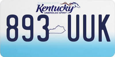 KY license plate 893UUK