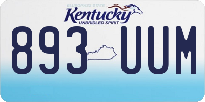 KY license plate 893UUM