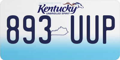 KY license plate 893UUP