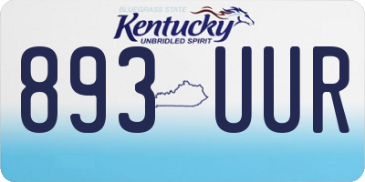 KY license plate 893UUR