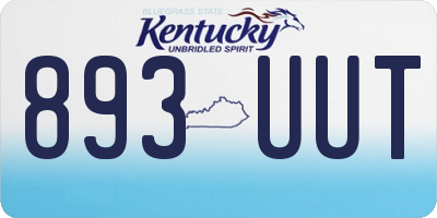 KY license plate 893UUT