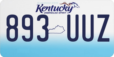 KY license plate 893UUZ