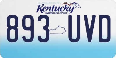KY license plate 893UVD