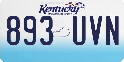 KY license plate 893UVN