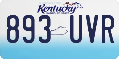 KY license plate 893UVR