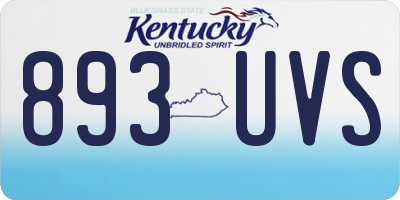 KY license plate 893UVS