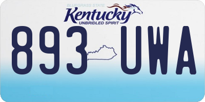 KY license plate 893UWA